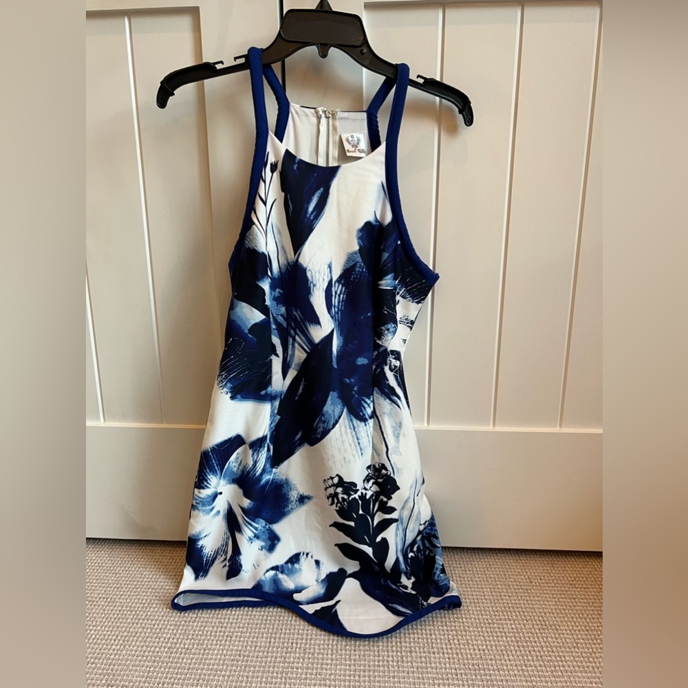 Brand new blue and white mini dress